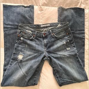 Joe’s Denim distressed boot cut jeans